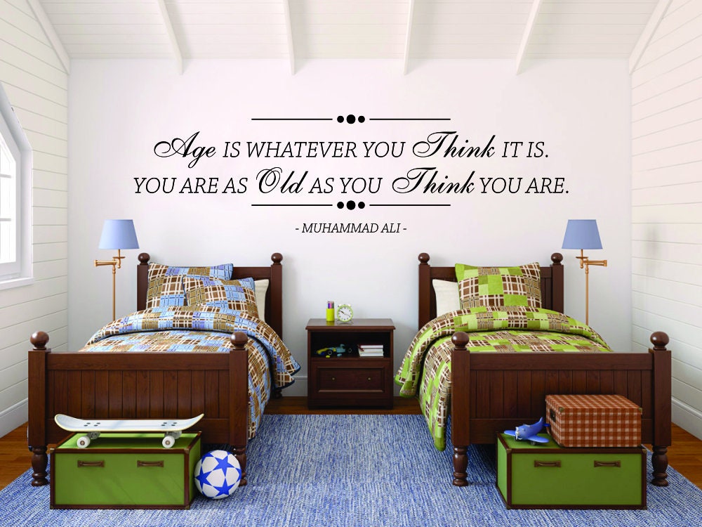 Age Is Whatever Muhammad Ali Vinyl Decal Wall Sticker Decor Quote – Motivational Wall Murals
