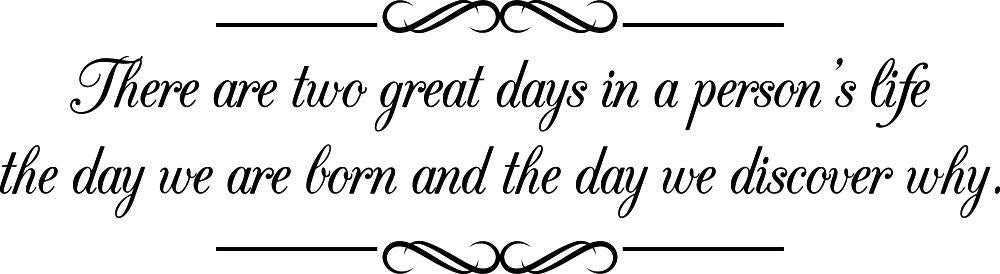 There Are Two Great Days In A Persons Life Motivational Vinyl Decal Wall Sticker Decor Quote – Motivational Wall Murals