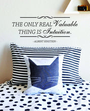 Load image into Gallery viewer, The Only Real Valuable Thing Is Intuition Einstein Vinyl Wall decals Quote Motivational Murals Pretty Wall Decal Decor