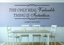 Load image into Gallery viewer, The Only Real Valuable Thing Is Intuition Einstein Vinyl Wall decals Quote Motivational Murals Pretty Wall Decal Decor