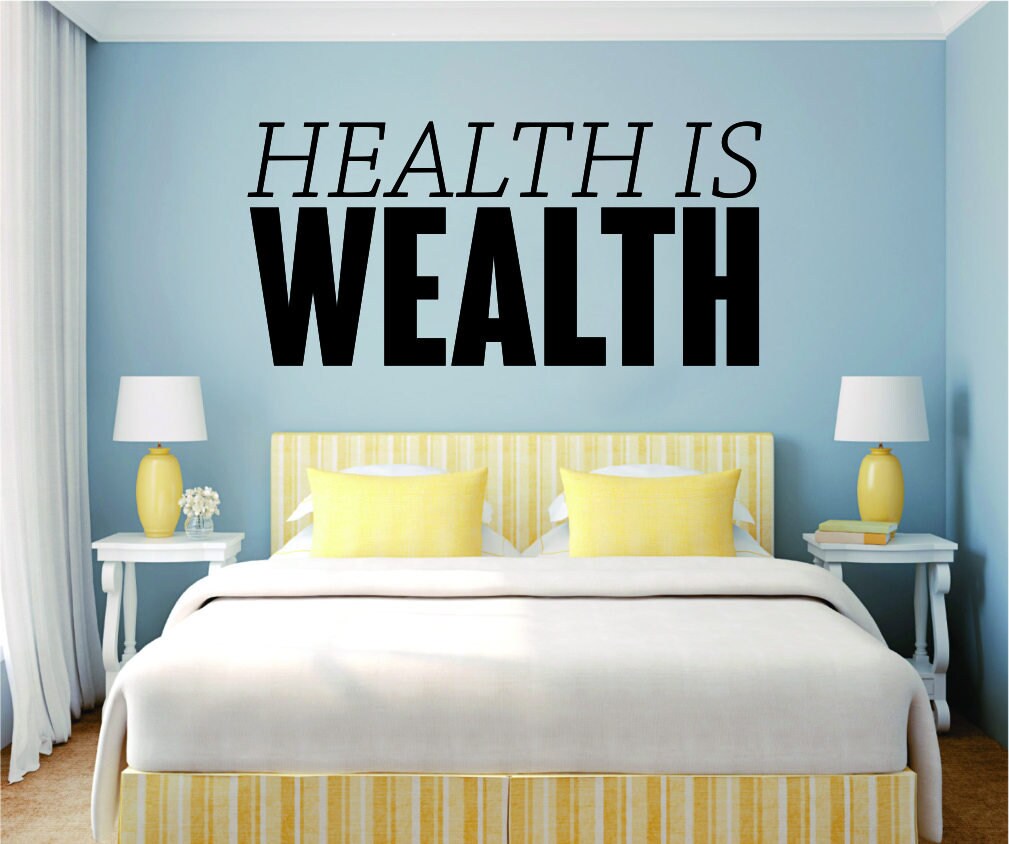 Health Is Wealth Vinyl Decal Wall Sticker Decor Quote – Motivational Wall Murals