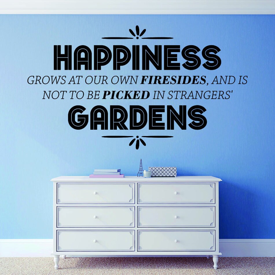Happiness Gardens Motivational Vinyl Decal Wall Sticker Decor Quote – Motivational Wall Murals