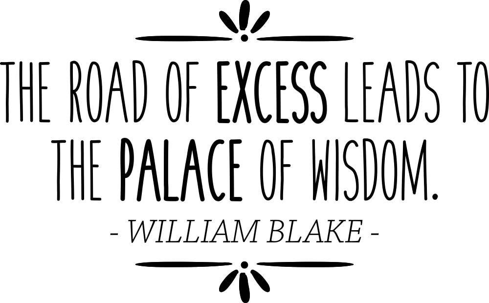 William Blake The Road Of Excess Vinyl Decal Wall Sticker Decor Quote – Motivational Wall Murals