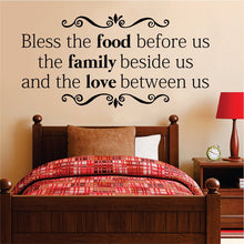 Load image into Gallery viewer, Bless the Food Family Love Quote New Vinyl Decal Design Sticker Decor – Motivational Wall Murals