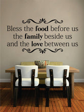 Load image into Gallery viewer, Bless the Food Family Love Quote New Vinyl Decal Design Sticker Decor – Motivational Wall Murals