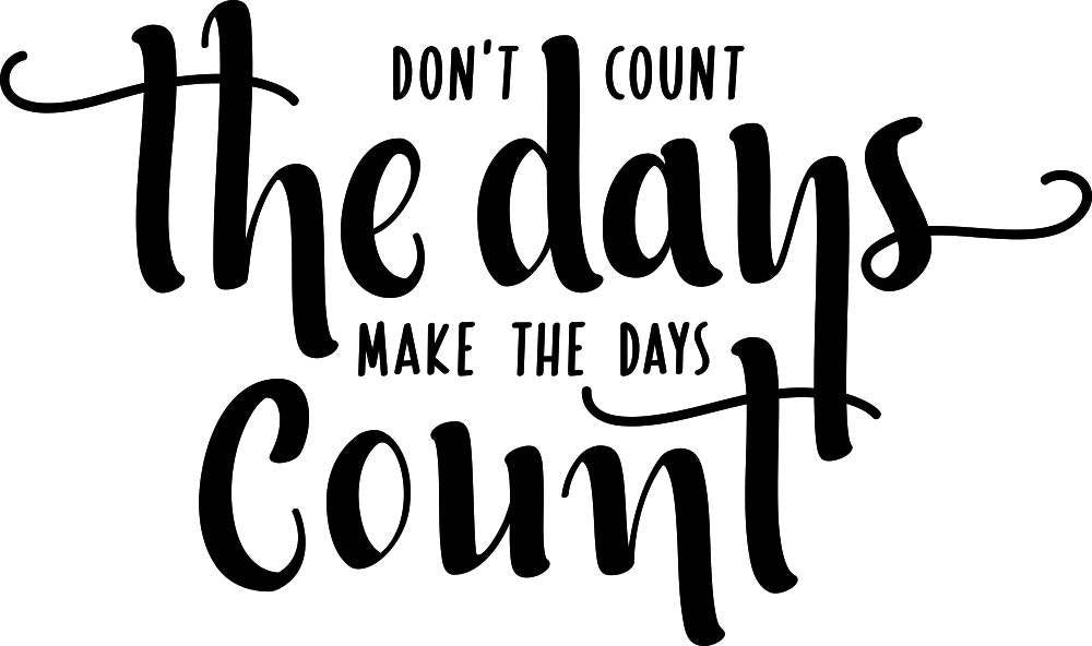 Dont Count The Days Motivational Vinyl Decal Wall Sticker Decor Quote – Motivational Wall Murals