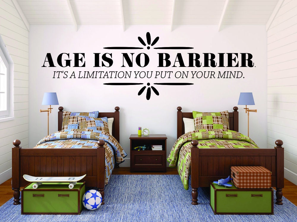 Age Is No Barrier Vinyl Decal Wall Sticker Decor Quote – Motivational Wall Murals