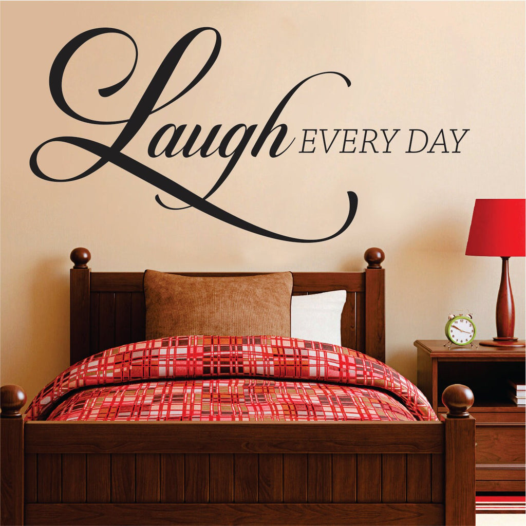 Laugh Every Day New Vinyl Decal Design Sticker Decor – Motivational Wall Murals