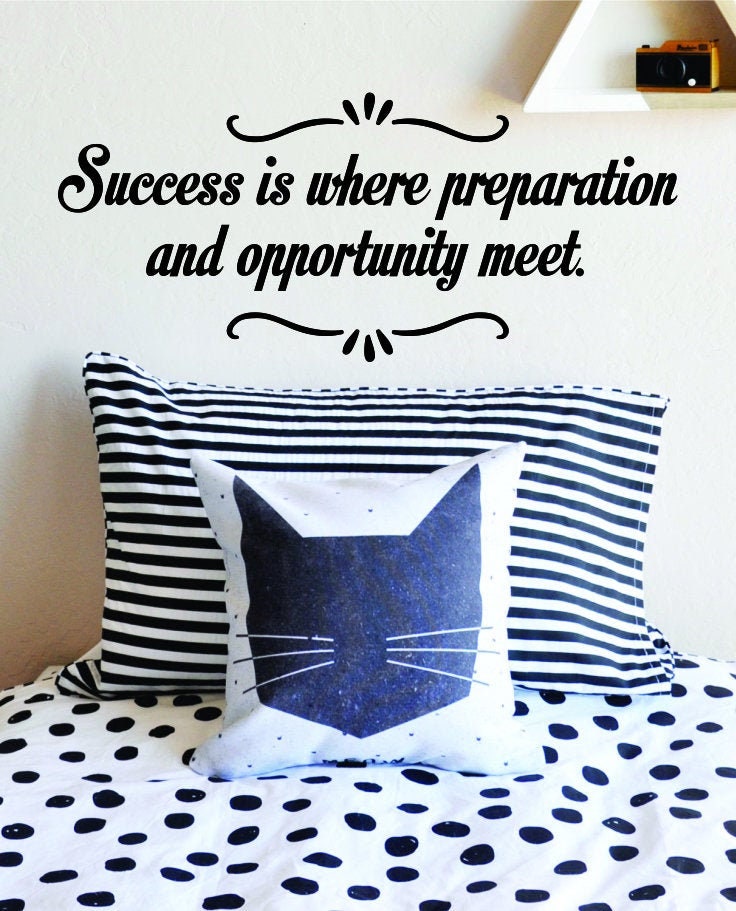 Success Is Where Preparation And Opportunity Meet Motivational Vinyl Decal Wall Sticker Decor Quote – Motivational Wall Murals