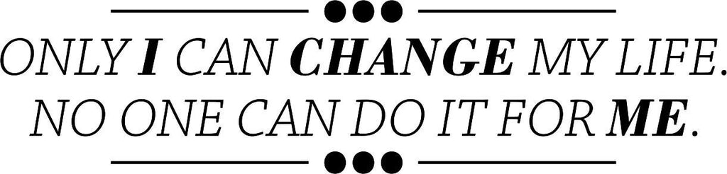Only I Can Change My Life Vinyl Decal Wall Sticker Decor Quote – Motivational Wall Murals