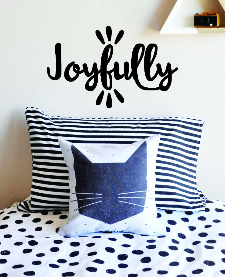 Joyfully Inspiring Vinyl Decal Wall Sticker Decor Quote – Motivational Wall Murals, wall decor for bedroom, decorations for bedroom women