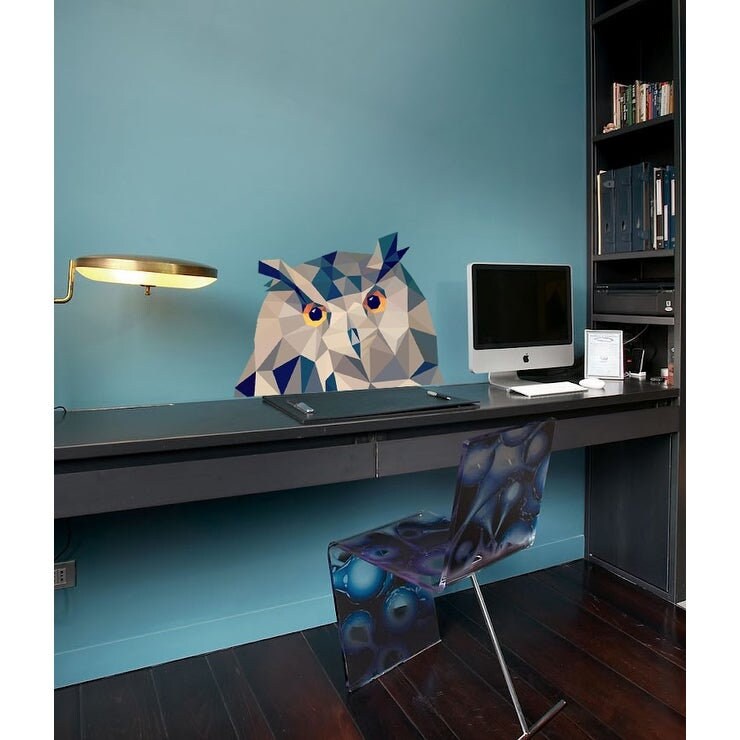 Owl Polygonal Wall decal, Owl Polygonal wall art, sticker - Vinyl Wall Decal Home Decor Mural Wallpaper Multi-Color, GD18