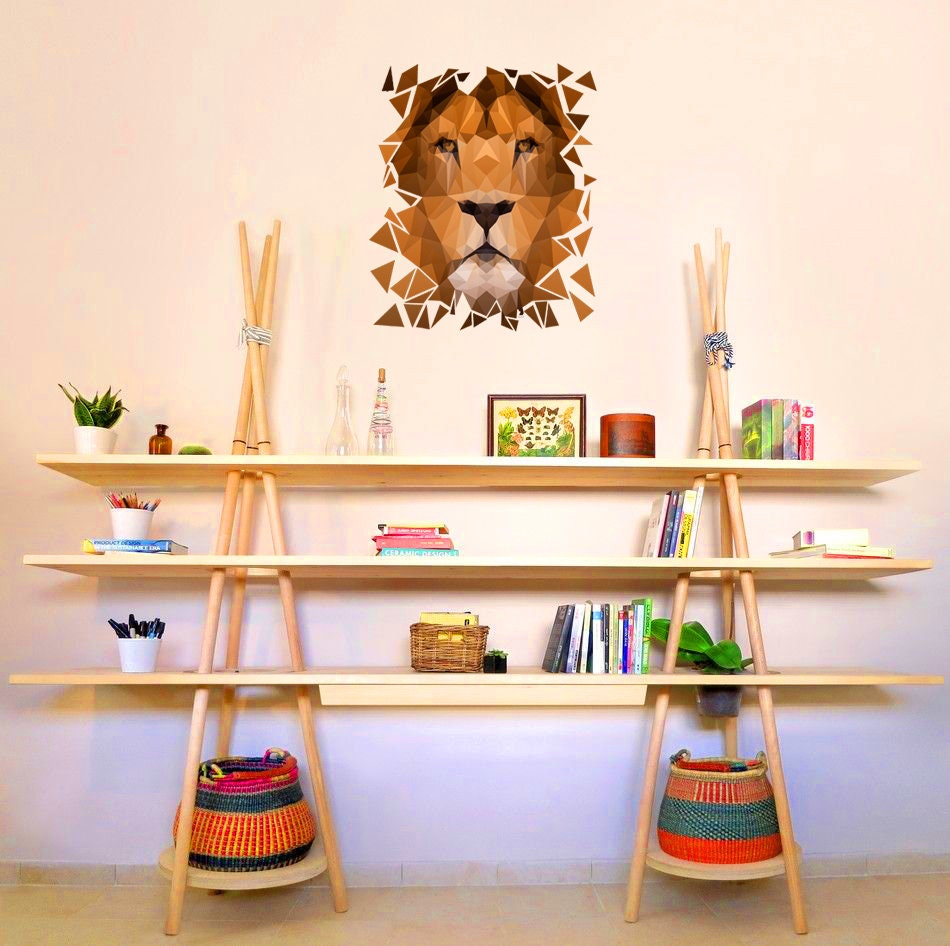 Wall Vinyl Decal Home Decor Art Sticker Lion Head Wild Animal Kids Bedroom Living Room Removable Stylish Mural Unique Design GD19