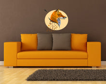 Load image into Gallery viewer, Fox moon Polygonal Wall decal, Fox Polygon sticker, modern wall art, Fox Animal 3D Vinyl Wall Stickers Removable Wall Decal Multi Color GD23