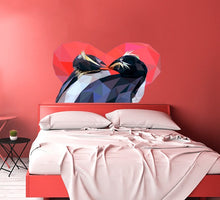 Load image into Gallery viewer, Penguin Love Heart Wall Decal for Home Nursery Playroom Bedroom Decoration, Penguin Polygon sticker, modern wall art, Multi Color GD28