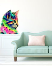 Load image into Gallery viewer, Cat Polygonal Wall decal, wall sticker ,cat wall decals ,wall decor living room ,Cat Polygon sticker,modern wall art, Multi Color GD36
