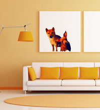 Load image into Gallery viewer, Dog Polygonal Wall decal, Fox Polygon sticker, modern wall art, Decor for Nursery Baby Bedroom Playroom Living Room Murals Multi Color GD40