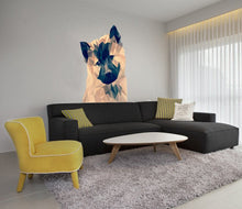 Load image into Gallery viewer, Dog Polygonal Wall decal, dog stickers bedroom wall decor ,living room decor ,Fox Polygon sticker,modern wall art, Multi Color GD48