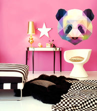 Load image into Gallery viewer, Panda head Polygonal Wall decal, Panda Polygon sticker, modern wall art, panda decorations for bedroom, panda wall art Multi Color GD61