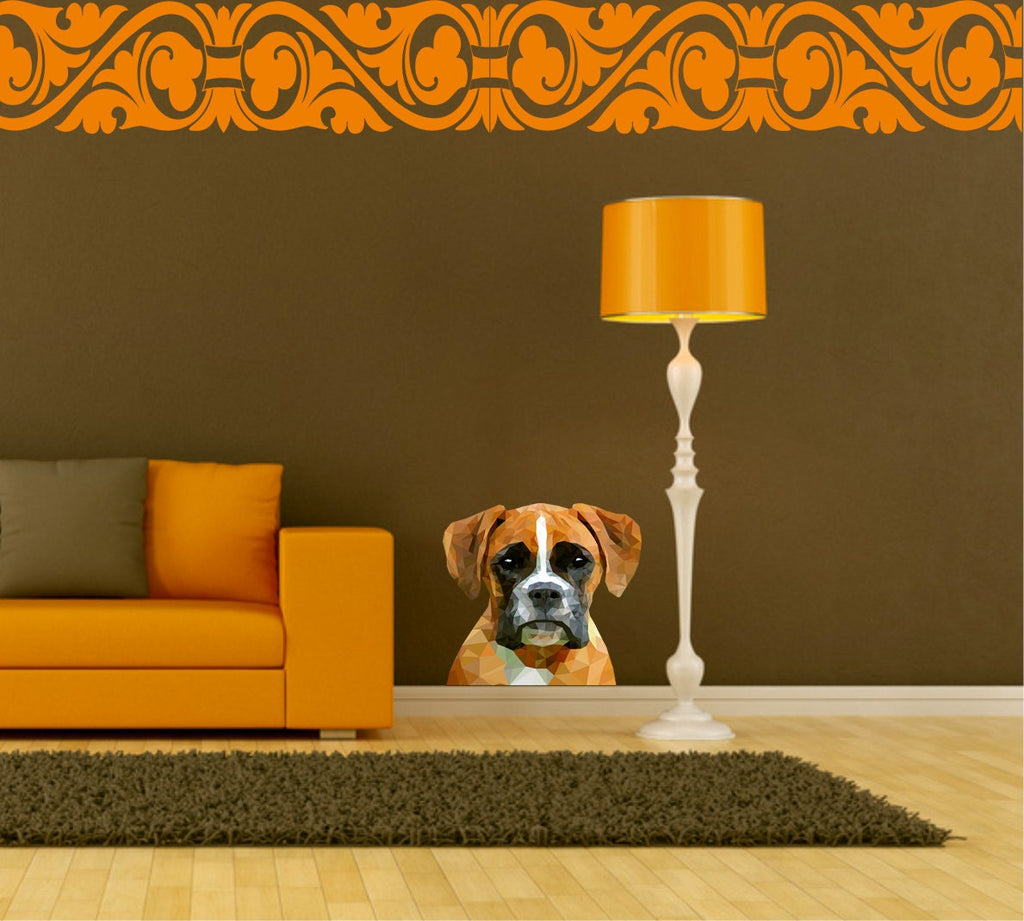 Boxer Dog Polygonal Wall decal, living room decor ,wall decoration Dog Polygon sticker,modern wall art, Multi Color GD63