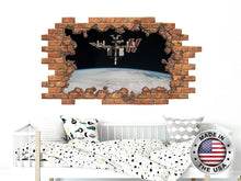 Load image into Gallery viewer, Space Hole in the Decals. Outer Space Satellite Vinyl Sticker Murals. Galaxy Removable Decal. Space Above Bed. Boys Space Bedroom Decor NT78