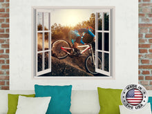 Load image into Gallery viewer, Wheeling Wall Decal. Bicycling Vinyl Sticker Murals. Sport Window Decor. Cycling Removable Decal. Boys Bedroom Decor. Cycling Above Bed NT86