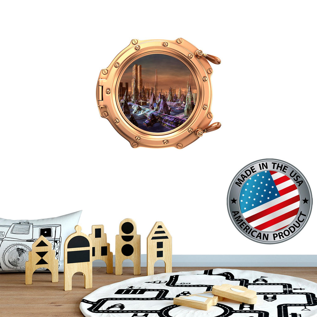 Space Porthole Wall Mural Living Room Space Wall Decal Kids Room Galaxy View Sticker. Stars Wall Decal. Space Decor. 3D Porthole Window LP31
