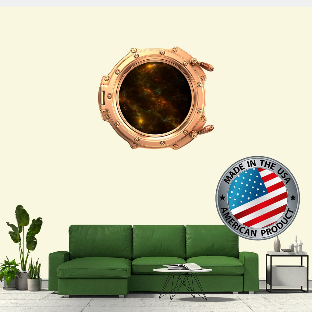 Space Wall Decal Kids Room. Porthole Wall Mural Girl Bedroom. Galaxy View Sticker. Stars Wall Decal. Space Decor. 3D Porthole Window LP43