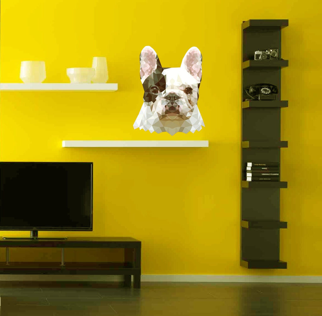 Bull Dog Polygonal Wall decal,wall stickers, wall decor, living room decor, Dog Polygon sticker,modern wall art, Multi Color GD88