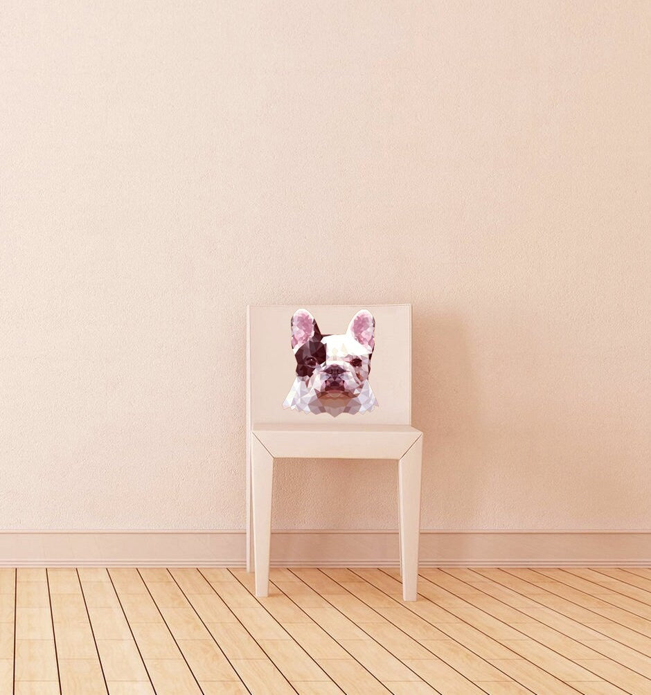 Bull Dog Polygonal Wall decal,wall stickers, wall decor, living room decor, Dog Polygon sticker,modern wall art, Multi Color GD88