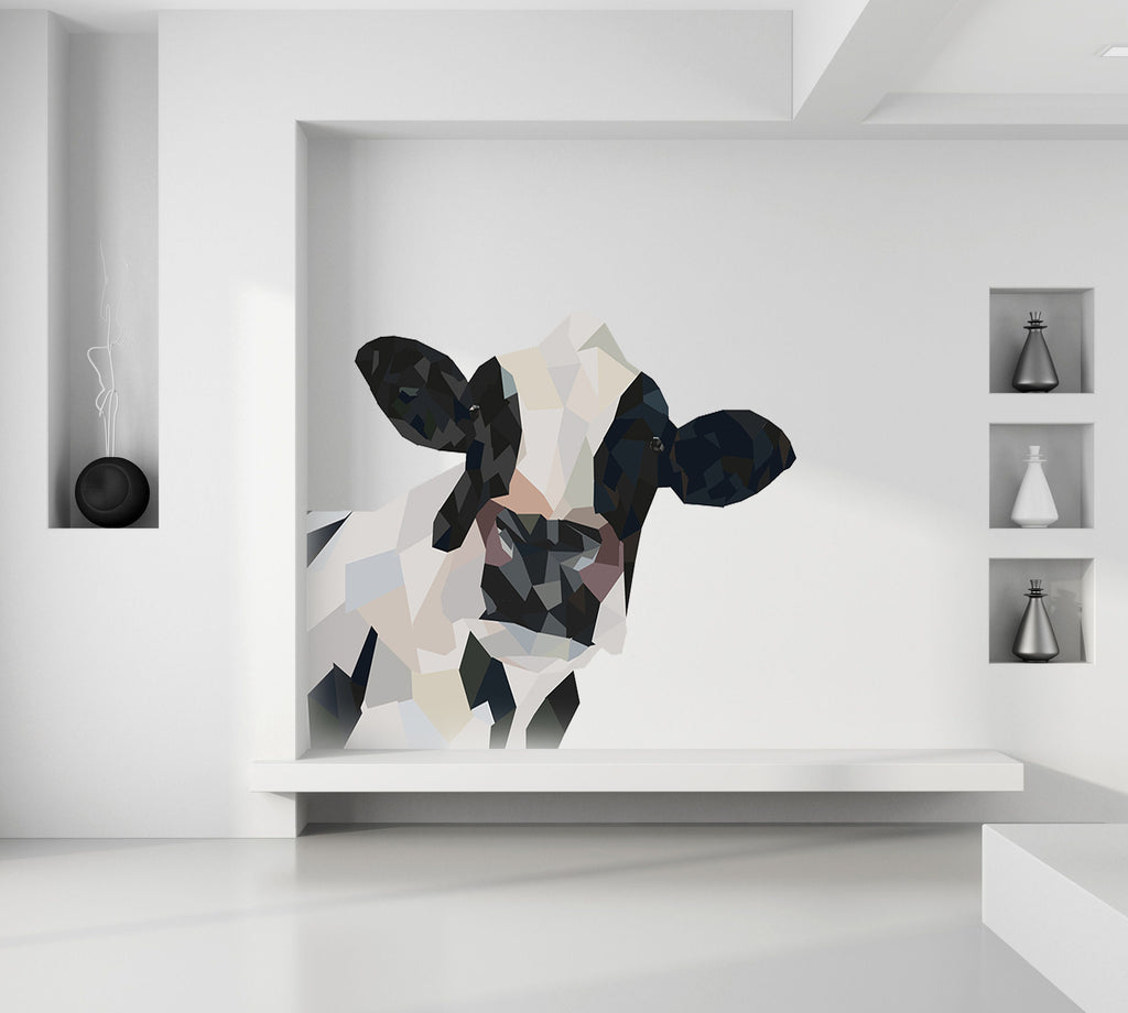 Cow animal Polygonal Wall decal, Cow Polygon sticker,modern wall art, Multi Color GD92