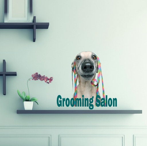 Dog Grooming Salon Wall decal, Terrific Wall Sticker, Pet Dog Grooming Salon Wall Decal, Home Decor Pet Shop Window Decor, Multi Color GD107