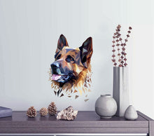 Load image into Gallery viewer, German Shepherd Wall decal, Smiling Dog Breed Bumper Sticker, for Laptops Tumblers Windows Cars Trucks Walls, Multi Color GD117