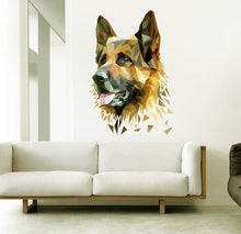 Load image into Gallery viewer, German Shepherd Wall decal, Smiling Dog Breed Bumper Sticker, for Laptops Tumblers Windows Cars Trucks Walls, Multi Color GD117