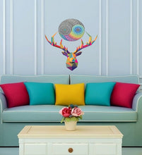 Load image into Gallery viewer, Mandala Yoga Deer Polygonal Wall decal, Mandala Yoga Deer Polygon sticker,modern wall art, Multi Color GD133