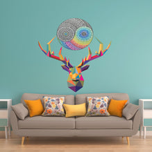 Load image into Gallery viewer, Mandala Yoga Deer Polygonal Wall decal, Mandala Yoga Deer Polygon sticker,modern wall art, Multi Color GD133