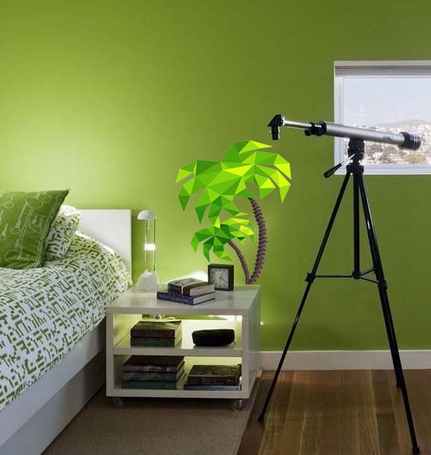 Palm Polygonal Wall decal, Palm Polygon sticker,modern wall art, Multi Color GD139