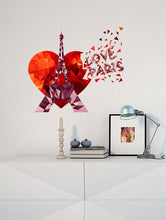 Load image into Gallery viewer, Eiffel Tower I Love Paris Waterproof Removable Wall Decal Stickers for Living Room Bedroom Bathroom Kitchen Background, Multi Color GD141