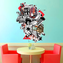 Load image into Gallery viewer, Collage City Wall decal, Collage City Wall sticker,modern wall art, Multi Color kc-1043