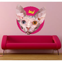 Load image into Gallery viewer, Spynx Cat Polygonal Wall decal, room decor,cat wall decals, room wall sticker Cat Polygon sticker,modern wall art, Multi Color GD21
