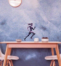 Load image into Gallery viewer, Sport Gym Running girl silhouette Polygonal Wall decal, Sport Gym Running Polygon sticker,modern wall art, Multi Color GD145
