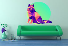 Load image into Gallery viewer, Fox moon Polygonal Wall decal, Fox Polygon sticker, modern wall art, Nursery Baby Bedroom Playroom Living Room Murals Multi Color GD20