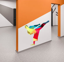 Load image into Gallery viewer, Sport Karate Polygonal Wall decal, Karate Polygon sticker,modern wall art, Multi Color GD152