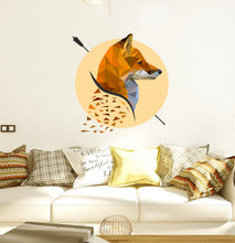 Load image into Gallery viewer, Fox moon Polygonal Wall decal, Fox Polygon sticker, modern wall art, Fox Animal 3D Vinyl Wall Stickers Removable Wall Decal Multi Color GD23