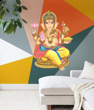 Load image into Gallery viewer, Ganesha Yoga Mandala Elephant Wall decal, Ganesha Wall sticker, modern wall art, Multi Color Wall Decal Sticker Room Décor Wall Art k-294