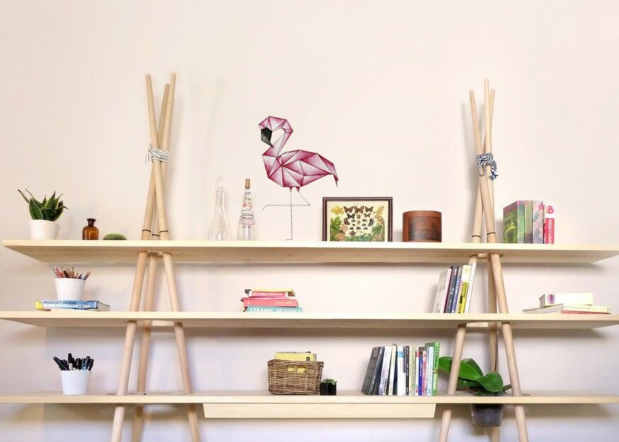 Flamingo pink Polygonal Wall decal, Flamingo Polygon sticker,modern wall art, Multi Color GD29