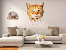 Load image into Gallery viewer, Cat Polygonal Wall decal, wall decoration ,wall decor living room, wall sticker,Cat Polygon sticker,modern wall art, Multi Color GD32