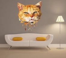Load image into Gallery viewer, Cat Polygonal Wall decal, wall decoration ,wall decor living room, wall sticker,Cat Polygon sticker,modern wall art, Multi Color GD32