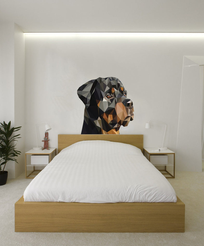 Rottweller dog Polygonal Wall decal,bedroom decor ,living room decor ,dog Polygon sticker,modern wall art, Multi Color GD34