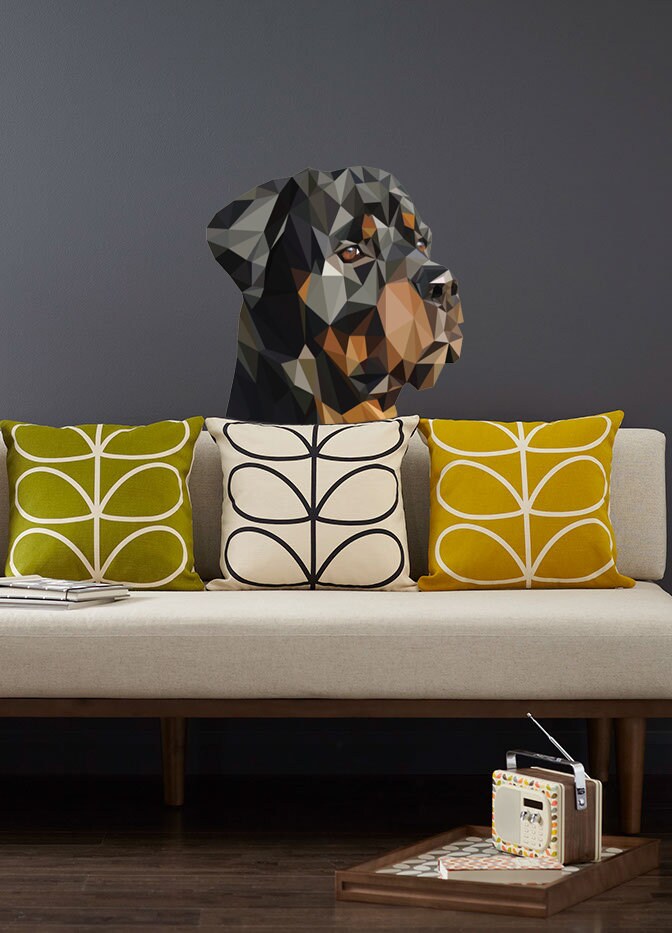 Rottweller dog Polygonal Wall decal,bedroom decor ,living room decor ,dog Polygon sticker,modern wall art, Multi Color GD34